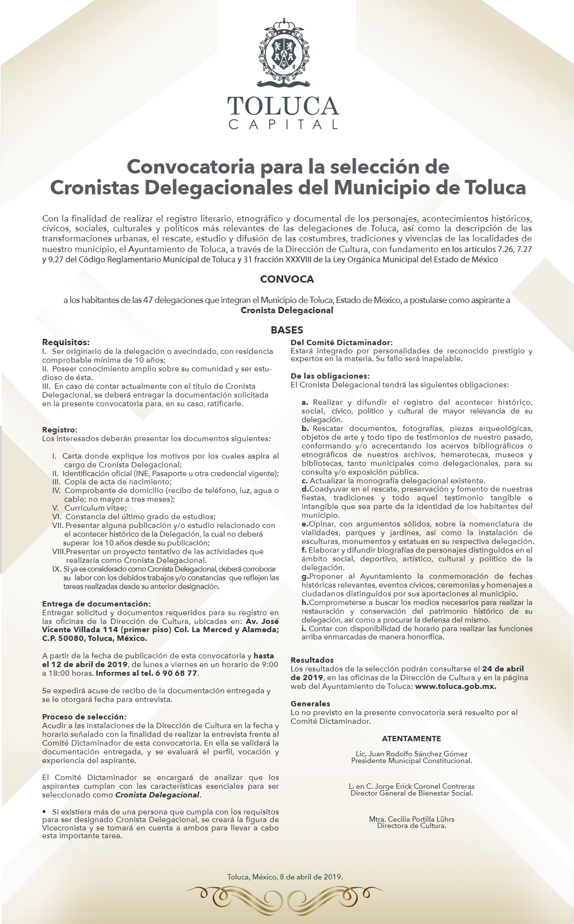 CONVOCATORIA CRONISTAS