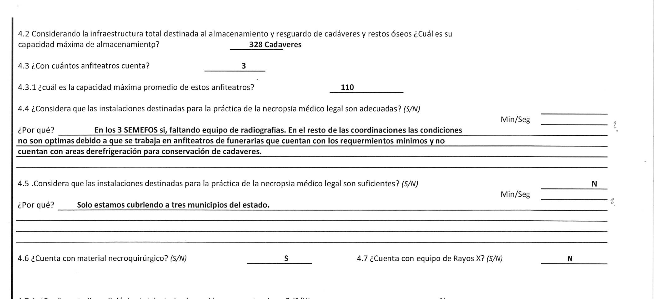 Imagen 1. Cuestionario respondido por autoridades forenses de Tamaulipas. Crédito Documentos obtenidos vía solicitudes de información pública