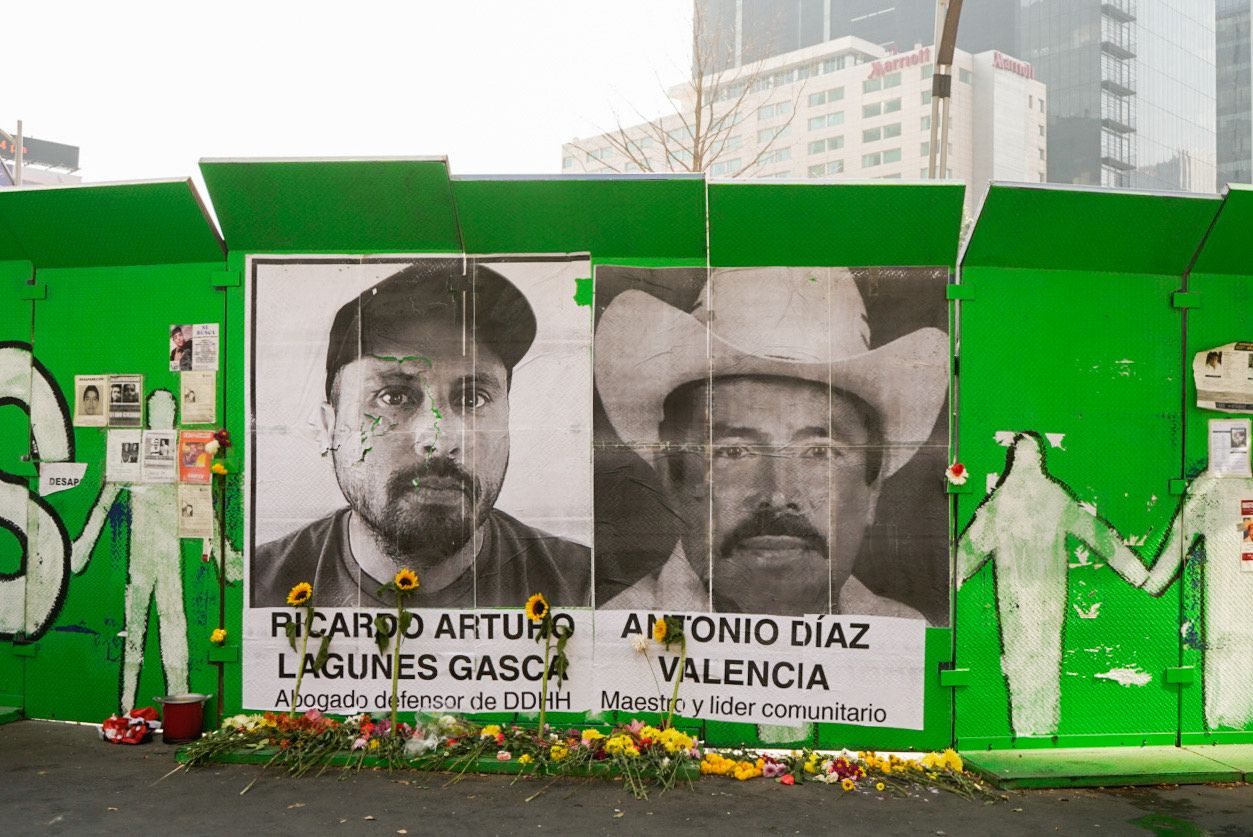 Familiares de los defensores desaparecidos realizaron una manifestación en la Glorieta de las y los desaparecidos, en la Ciudad de México, el 22 de enero de 2023. Foto: Ulises Martínez/ObturadorMX