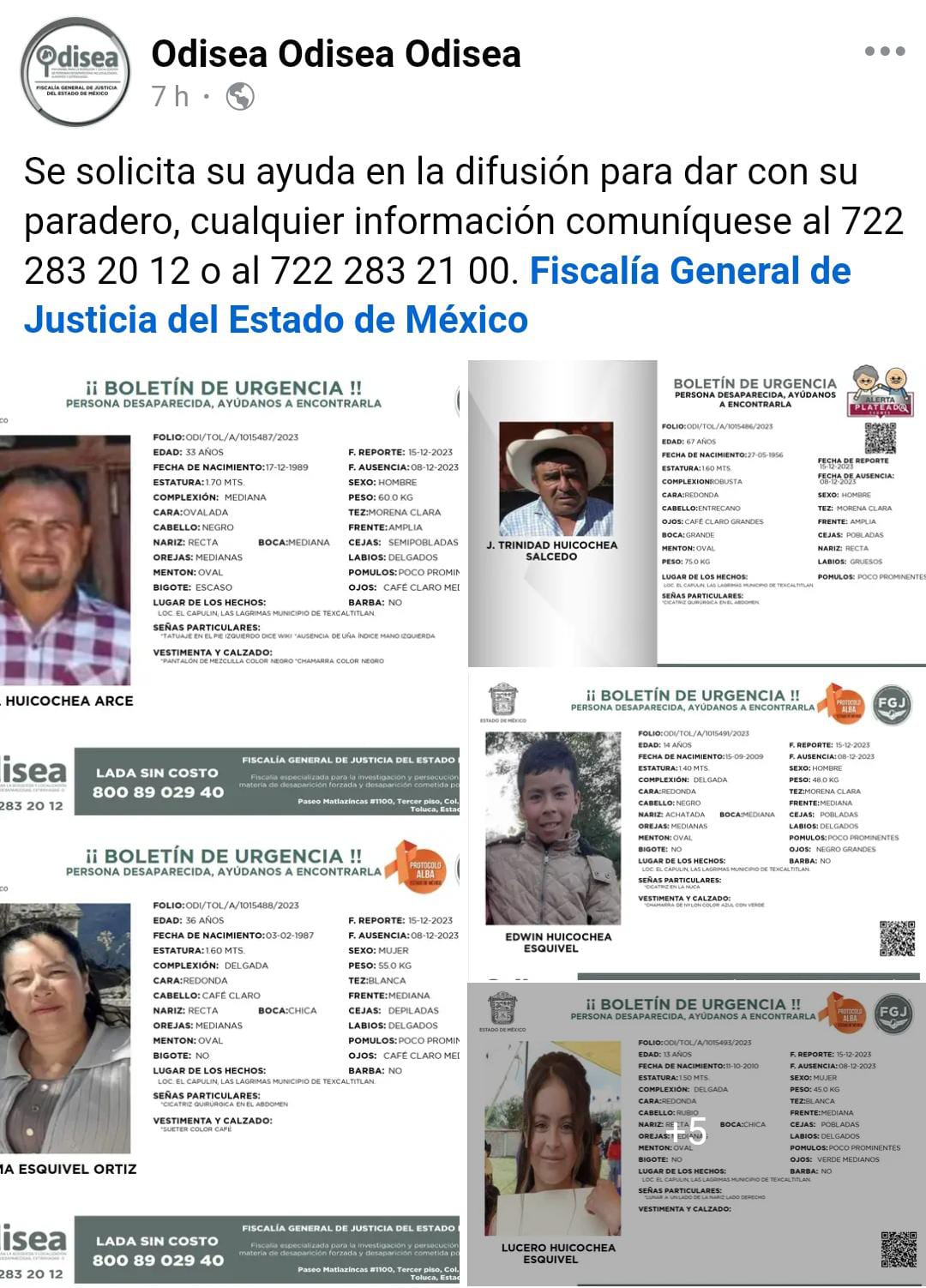 Desaparecidos Texcaltitlán