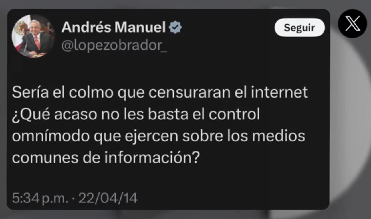 tuit de AMLO de 2014