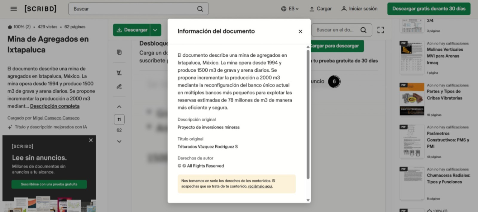 potencial de la Mina Varosa