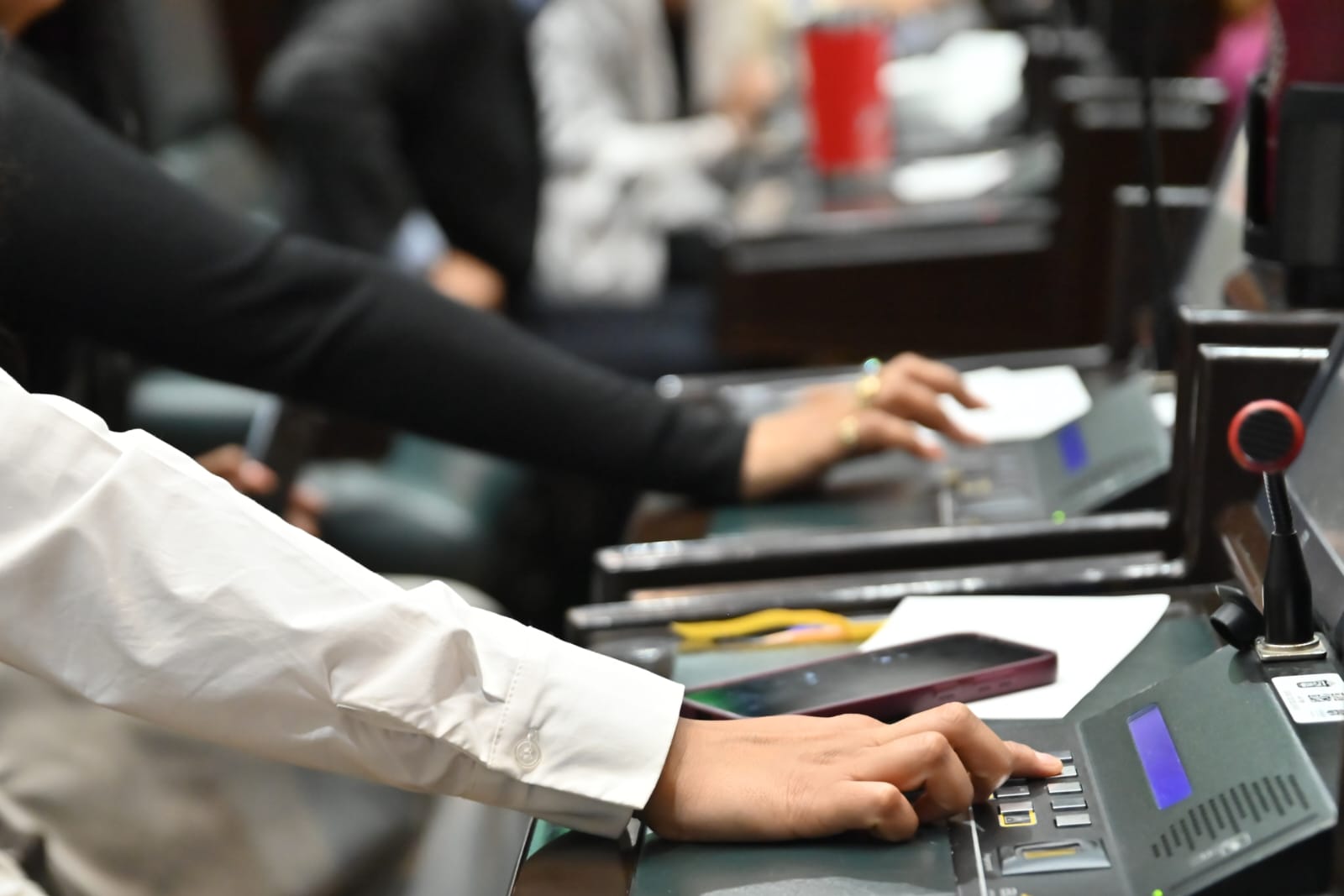 legisladores en votación